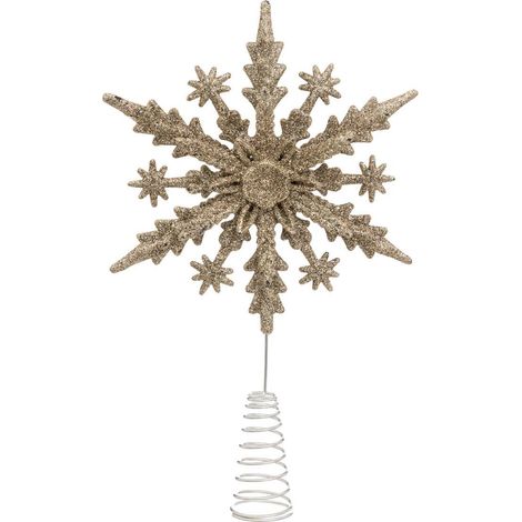 Weihnachtsbaumspitze, glitzernde Schneeflocke, 22 cm (1/3)
