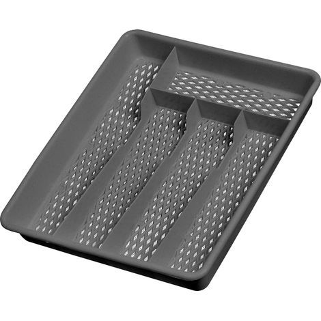 Bestecksammler 5 Fächer Silber - Aluminium und Kunststoff