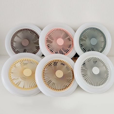 Lampe ventilateur E27 mini invisible avec télécommande 30W jaune (fonction mémoire incluse) (1/2)
