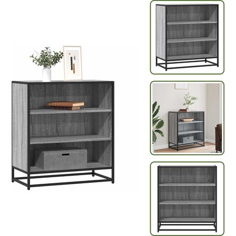vidaXL Buffet sonoma gris 68x35x76 cm bois d'ingénierie et métal (1/5)