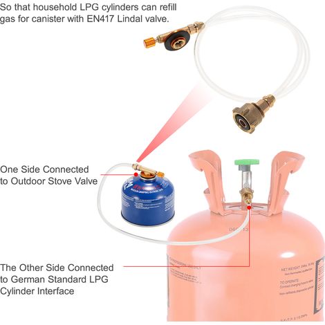 Adaptateur de recharge de cuisinière à gaz de Camping en plein air, cylindre de GPL, convertisseur de remplissage de réservoir plat, norme allemande (1/5)