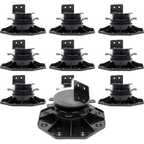 XPOtool Set 10 supporti per pavimenti galleggianti, Altezza regolabile 33-64mm Max 2700 kg, Piedini Decking