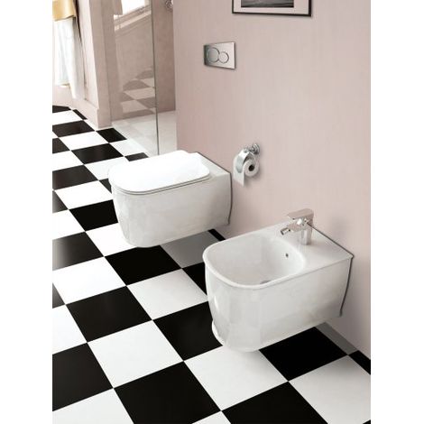 Sanitari sospesi rimless water e bidet copriwater soft close Mues Epoque