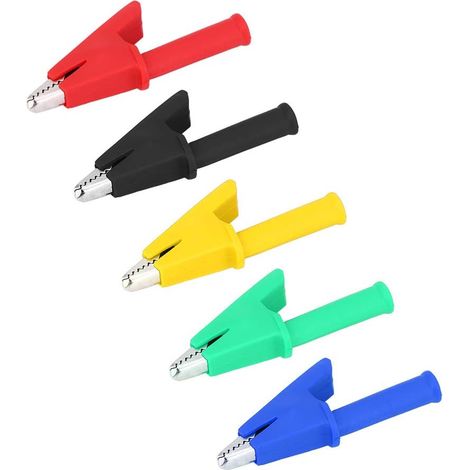 10 pièces pinces crocodiles, pince crocodile isolée à prise banane 4mm test HV 1000V 30A (1/5)