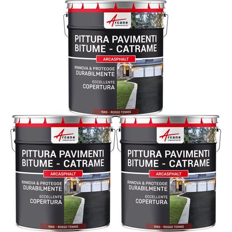 Vernice per asfalto - ARCASPHALT - 3 x 15 kg Rosso Tennis - ARCANE INDUSTRIES