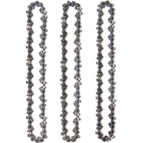 Lot de 3 chaînes d'élagueuse sur perche 10' (25 cm) – 40 maillons d'entraînement – Faible rebond pour tronçonneuses jusqu'à 42cc (1/5)