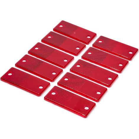 10 réflecteurs rectangulaires rouges pour remorque, fixation par vis pour poteaux de portail, compatibles avec les remorques.