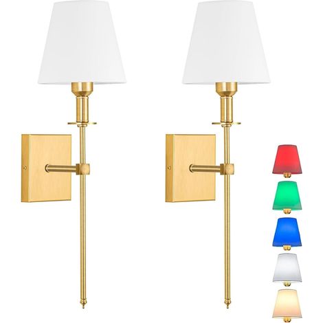 Kabellose, wiederaufladbare LED-Wandleuchte mit USB-Ladeanschluss und Fernbedienung, Wandleuchte für den Innenbereich in Schlafzimmer, Wohnzimmer, Flur (Farbe: Gold) (1/5)