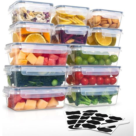 12 Boîte Conservation Alimentaire, Sans BPA, Boîte Alimentaire Set, Plastique Boîte Hermetique Alimentaire, 100% Étanche, Adaptés au Micro-ondes, au Congélateur et au Lave-vaisselle (1/5)