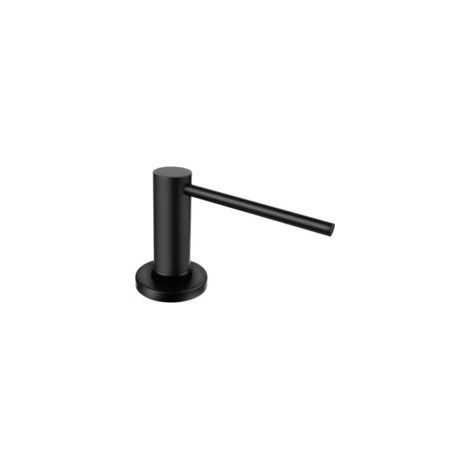 Dispenser di sapone da incasso per cucina e bagno, con pompa in acciaio inox, flacone da 500 ml, riempimento dall'alto, nero-Crezuo