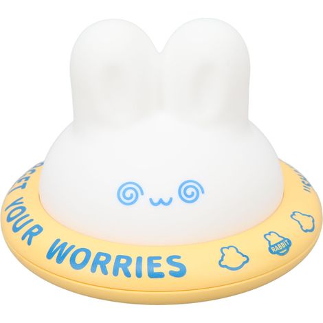 Veilleuse lapin mignonne, rechargeable, 3 niveaux de lumière chaude, en silicone souple, LED, pour la décoration de chambre, jaune (1/5)