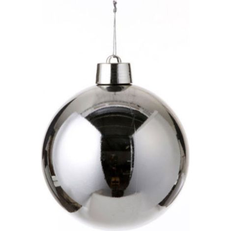 House of Seasons Kerstbal Zilver Kunststof D20 cm