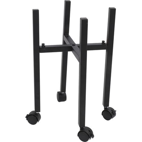 Support pour plante métal amovible réglable design socle pour pot à roulettes pour jardin terrasse balcon bureau noir (1/5)