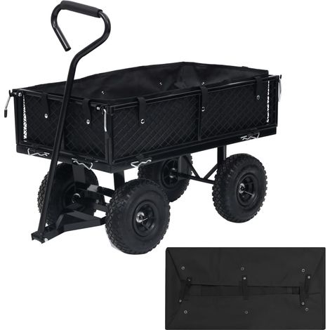 Bâche de chariot de jardin Noir 81x41x21 cm Tissu vidaXL (1/4)
