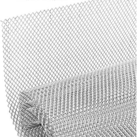 Grille de calandre en alliage d'aluminium pour voiture, insert de calandre pour pare-chocs, 10 ou 20 mm, losange argenté (1/5)