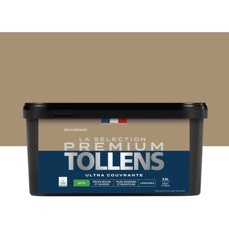 Tollens - Peinture intérieure couleurs - La Sélection Premium Satin - Ultra Couvrante - Brun Bronze 2,5 L - 30m²