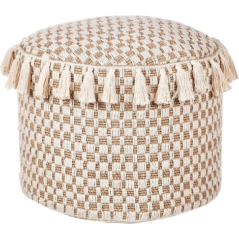 Pouf PIRAK Baumwolle Hellbeige