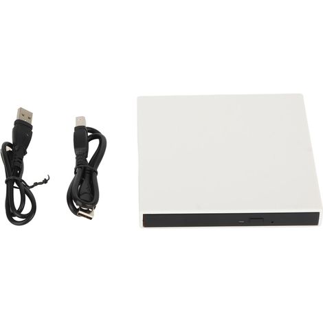 Ultraschlankes externes DVD-Laufwerk – Tragbarer USB-CD/DVD-Brenner für PC, Laptop und Mac – Weiß