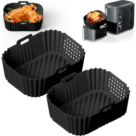 Moule Air Fryer, 2PCS Accessoire Air Fryer pour Ninja Double Stack SL400EU 9.5L, Moule Silicone Air Fryer pour Ninja SL400EU, Air Fryer Accessoires pour Ninja Air Fryer AF300EU AF400EU (1/5)