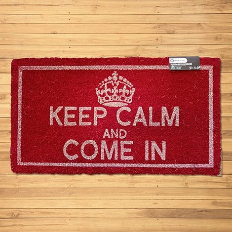 Felpudo de coco natural 15mm-Keep Calm 40x70cm
