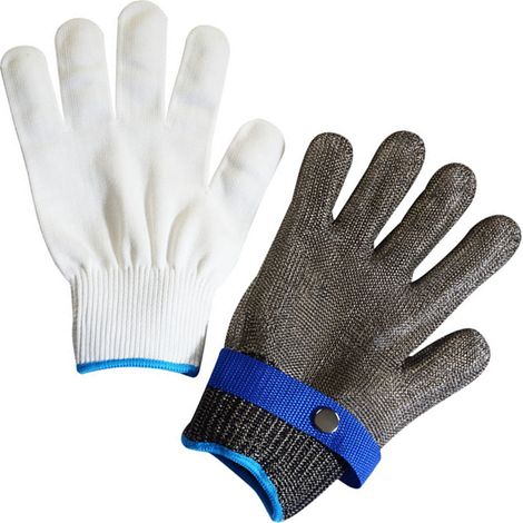 Lot de 2 gants de travail anti-coupures et anti-rayures, avec boucle ajustable, pour la protection des mains, 23,5 cm / 9,3 pouces, gris. (1/5)