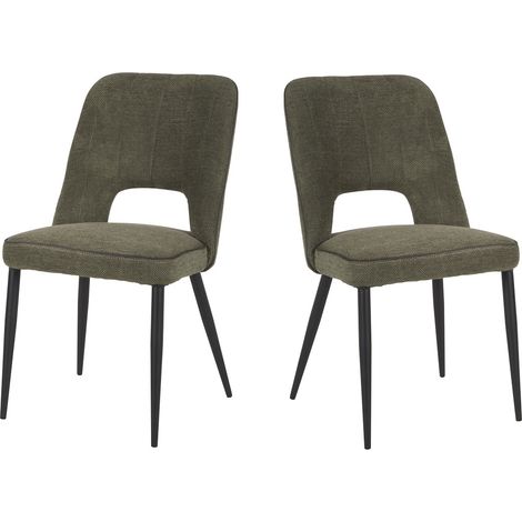 Chaise de salle à manger moderne en tissu Soriane (lot de 2) (1/4)
