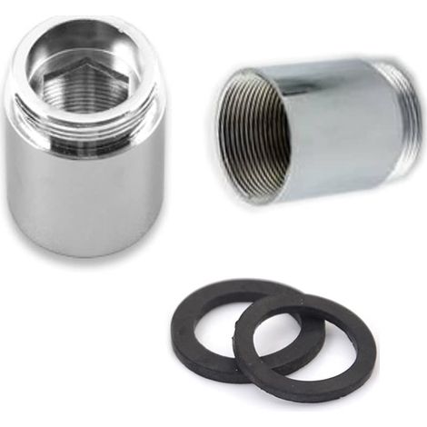 Lot de 2 adaptateurs de robinet en laiton, filetage NPT mâle vers mâle de 22 mm, connecteur aérateur de robinet pour robinet d'évier, adaptateur purificateur d'eau (F22 - M22) (1/5)