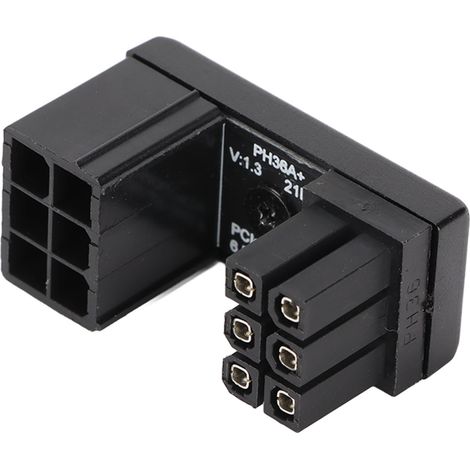 Grafikkartenadapter, 6-polig weiblich auf 6-polig männlich, 180-Grad-Winkeladapter, sicher verlötet, 6-poliger U-förmiger Stecker für Grafikkarten (PH36A+ 1 Stück) (1/5)