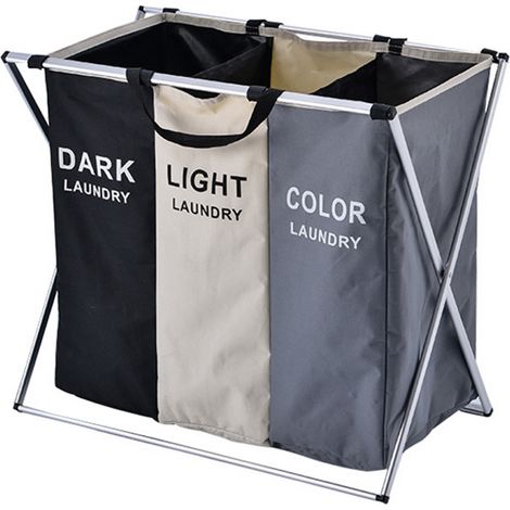 3 Grid Foldable Laundry basket X Shaped Structure (1/5)