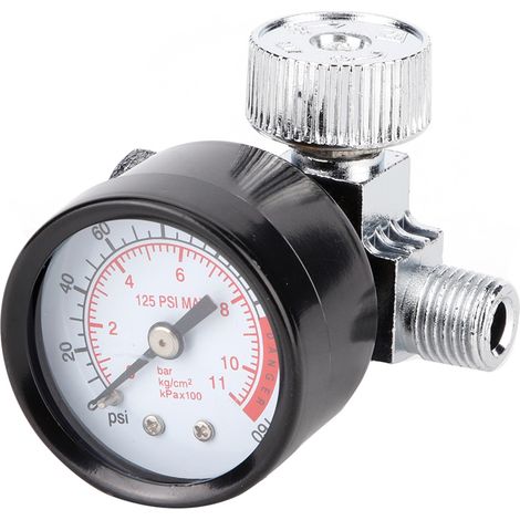 Régulateur de Pression avec Manomètre Filtre pour Pistolet Pneumatique Filetage BSP 0-125 PSI (1/3)