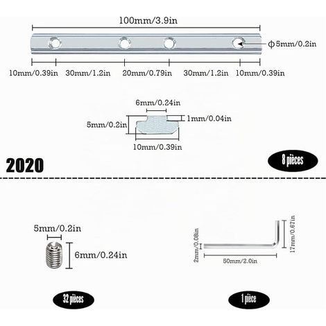 Aluminum Profile Straight Line Connector 20X20 Joint Support for Aluminum Extrusion Profile Series for Aluminum Extrusion Profile Series (1/4)
