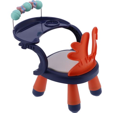Chaise haute pliable pour bébé, chaise de repas saine et active pour bébés et jeunes enfants (Orange/Bleu) (1/5)