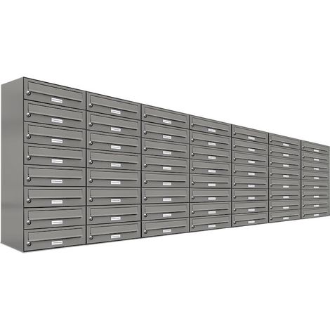 56er Premium Briefkasten Aluminiumgrau RAL Farbe 9007 für Außen Wand Postkasten (1/5)