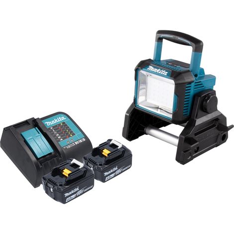 Makita DEADML 811 SM Faro da cantiere a batteria 14,4 / 18 V 3000 lm LED + 2x batteria ricaricabile 4,0 Ah + caricabatterie