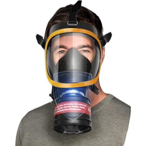 VURAHOME - Masque respiratoire à gaz plein réutilisable pour vapeurs organiques et inorganiques, gaz acides, ammoniaque, fumigation, peinture Protection du visage, filtre en laiton (1/5)