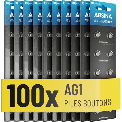 Pile AG1 LR621-1,5V Alcaline étanche avec Longue durée (1/5)