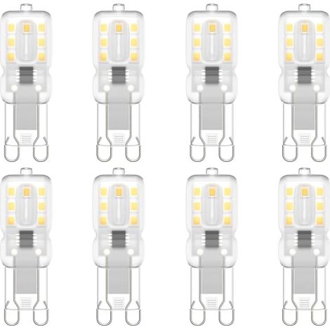 Ampoule LED G9, Bombubilla G9 LED 220V Blanc Naturel 4000K 3W Equivalent à Halogène 30W Halogène Lumière 8-Pack (1/5)