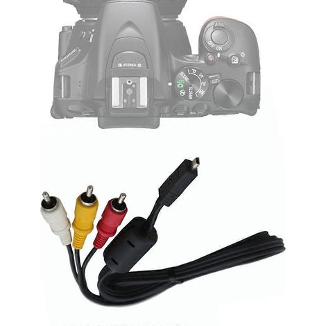 Câble audio-vidéo EG-CP16 pour appareils photo D3200, D5200, D5300, P520, D7200 et D3200 (1/4)