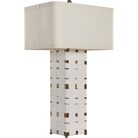 Lampara Sobremesa Cuero Lino 48X33X83 Trenzado (1/5)
