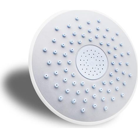 Pommeau de douche rond en caoutchouc de silicone ABS de 19 cm, design vissé, pommeau de douche à pluie, pour cabine de douche à pluie, robinets de toit de pièce, pulvérisateurs d'eau [Classe énergétiq (1/5)