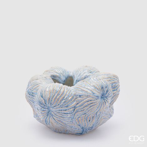 EDG Enzo De Gasperi Vaso Chakra Marino H 12 Cm D 20 Cm Waterproof White Blue