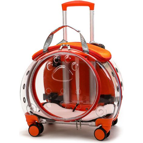 Valise à roulettes multifonctionnelle pour animaux de compagnie, portable 43 x 30 x 40 cm.