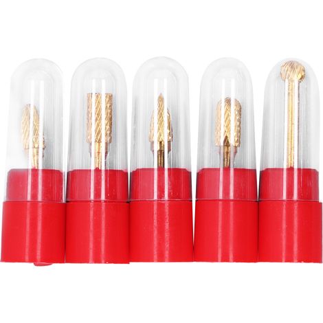 Ortviai 5 Pièces Fraise Rotative en Carbure de Tungstène pour Polissage et Sculpture – Double Coupe, Tige 6 mm (1/5)