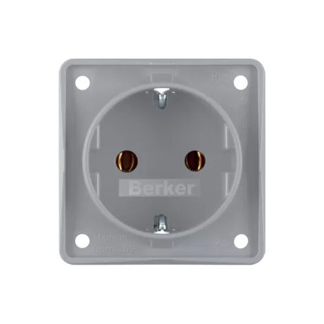 Berker Steckdose SCHUKO Integro Einsätze grau 947782506 (1/2)