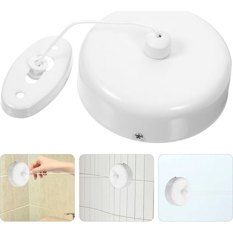 CCYKXA3-Meter Retractable Wall-Mounted Clothesline in Lightweight Nylon with White Stainless Steel Base for Quick Drying in Hotels and Bathrooms (1/5)