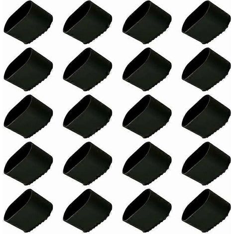 Lot de 20 embouts de protection pour pieds de chaise - Embouts de protection pour tubes ovales GHOST, protecteurs en plastique pour éviter les rayures et les dommages (1/4)