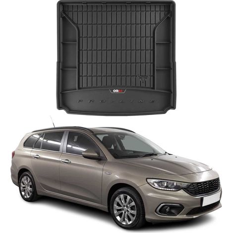 Tapis de Coffre 3D TPE Premium Compatible avec Fiat Tipo Kombi 2016 à 2023, Bac de Protection de Coffre Intérieur antidérapant Revêtement de Coffre Bords Hauts pour Voiture Noir