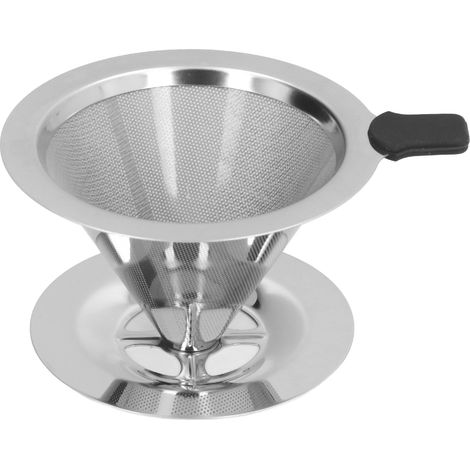Filtre à café conique en acier inoxydable réutilisable pour la cuisine (1 à 2 tasses) (1/5)