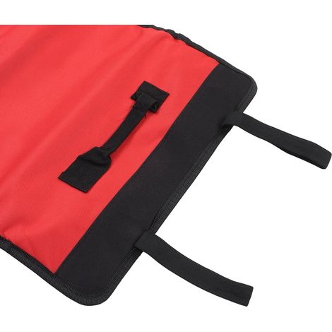 Sac à outils portable multifonctionnel, sac de rangement pour quincaillerie en tissu Oxford épais, sac d'électricien, rouge. (1/5)
