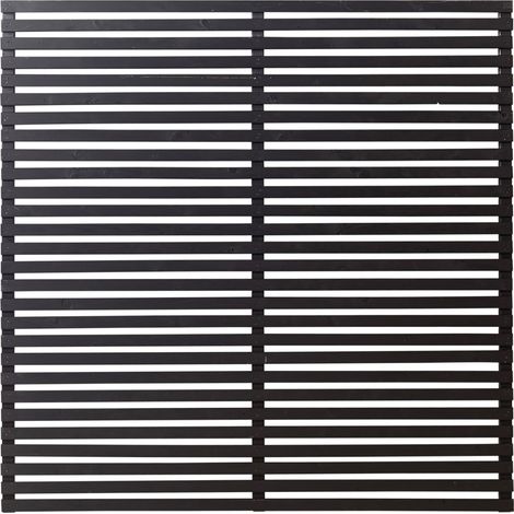 Plus Zaun Tokyo 180 x 180 cm schwarz Sichtschutz (1/2)